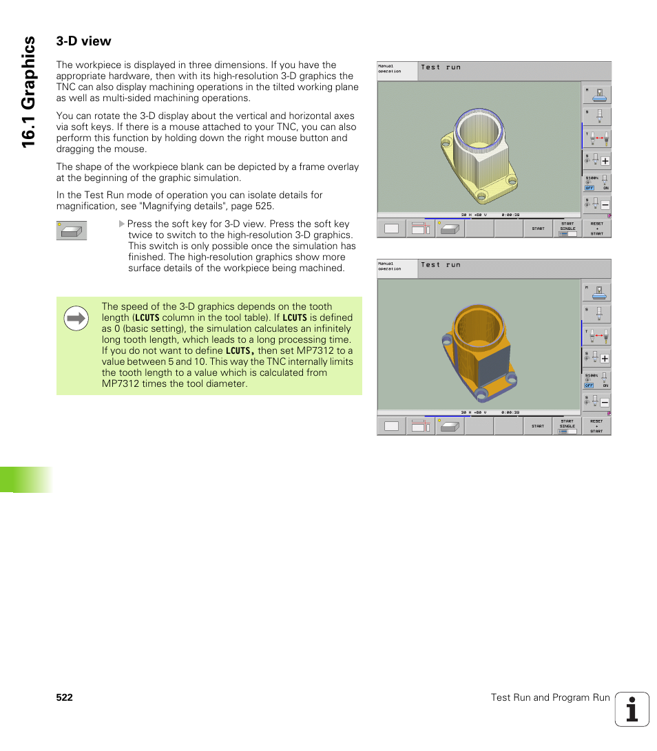 D view, 1 gr aphics | HEIDENHAIN 530 (340 49x-07) ISO programming User Manual | Page 522 / 650