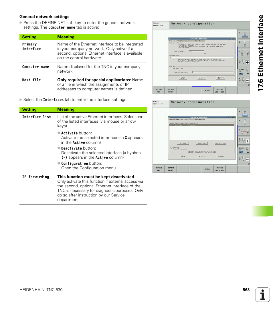 6 ether n et int e rf ace | HEIDENHAIN 530 (340 49x-07) ISO programming User Manual | Page 563 / 650