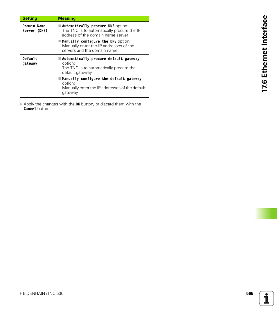 6 ether n et int e rf ace | HEIDENHAIN 530 (340 49x-07) ISO programming User Manual | Page 565 / 650