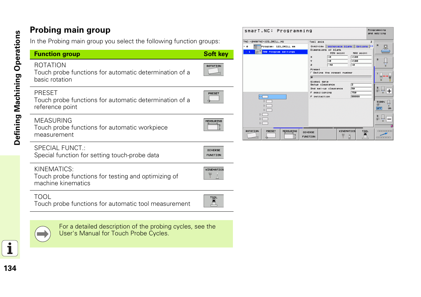 Probing main group | HEIDENHAIN 530 (340 49x-07) Pilot User Manual | Page 134 / 228