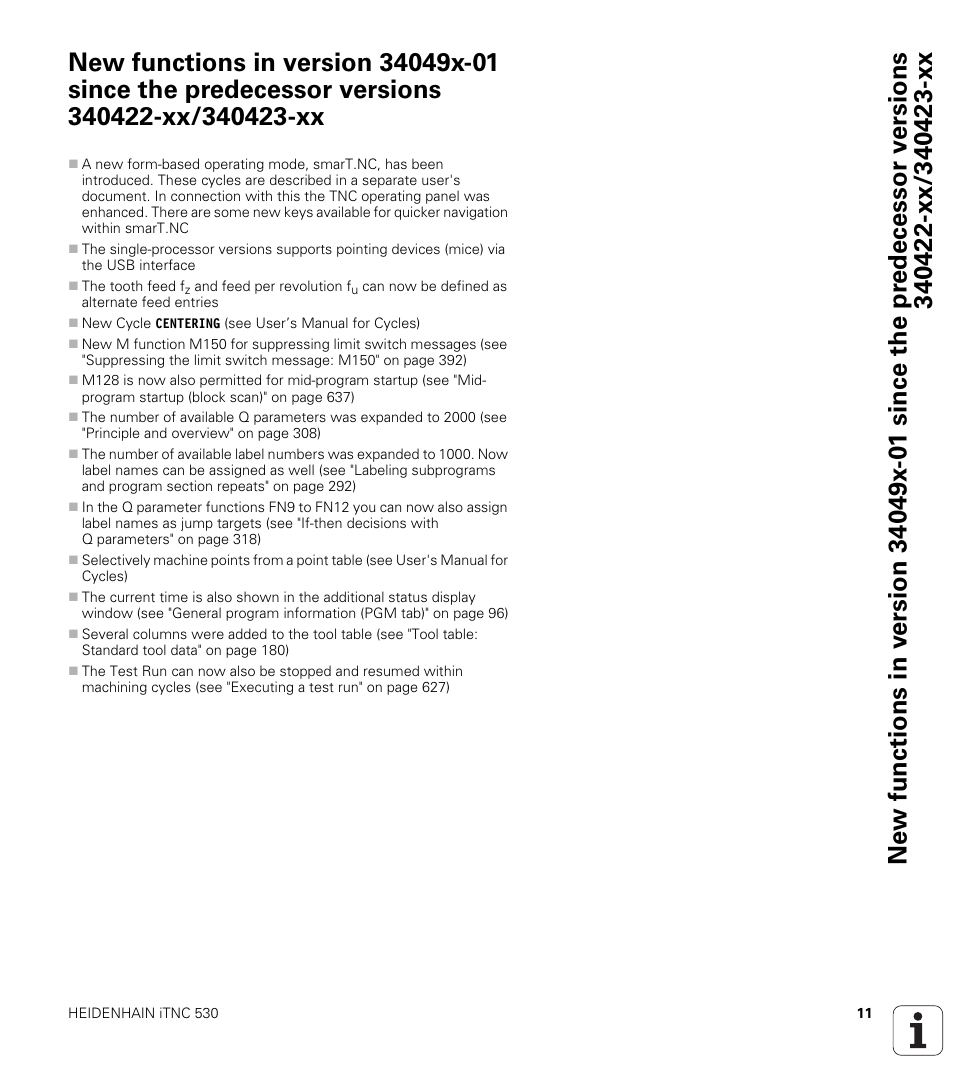 HEIDENHAIN iTNC 530 (34049x-08) User Manual | Page 11 / 739
