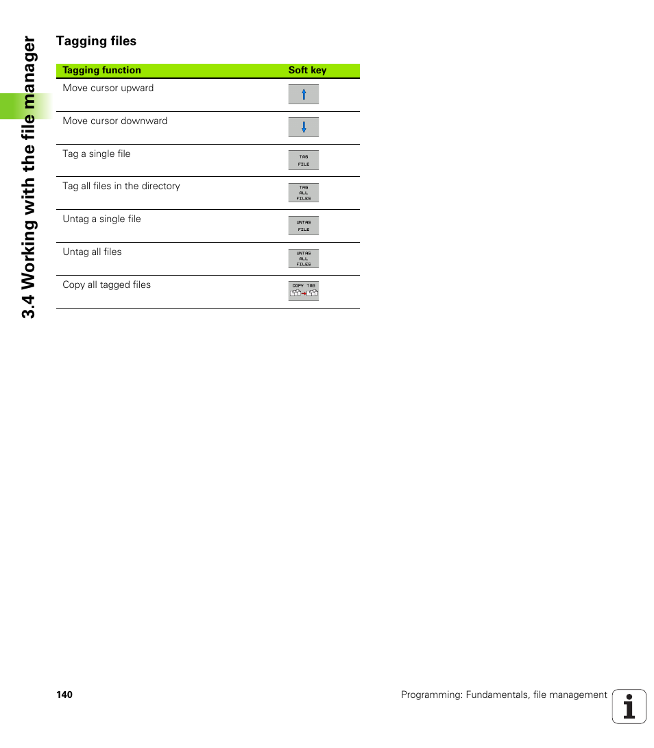 Tagging files, 4 w o rk ing with the file manag e r | HEIDENHAIN iTNC 530 (34049x-08) User Manual | Page 140 / 739