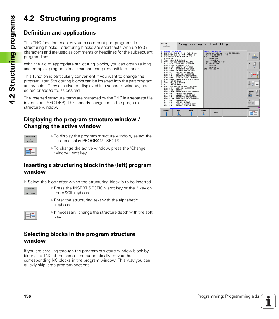 2 structuring programs, Definition and applications, Selecting blocks in the program structure window | HEIDENHAIN iTNC 530 (34049x-08) User Manual | Page 156 / 739