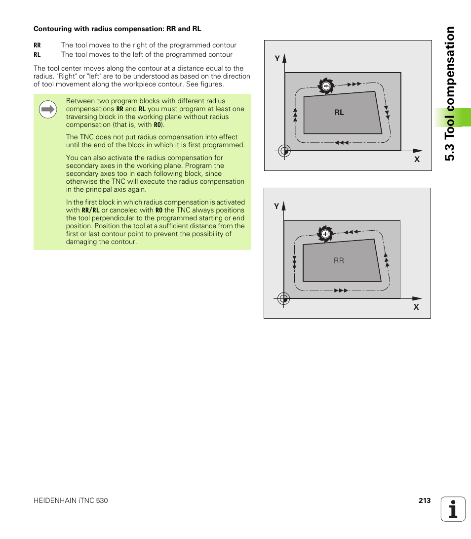 3 t ool compensation | HEIDENHAIN iTNC 530 (34049x-08) User Manual | Page 213 / 739