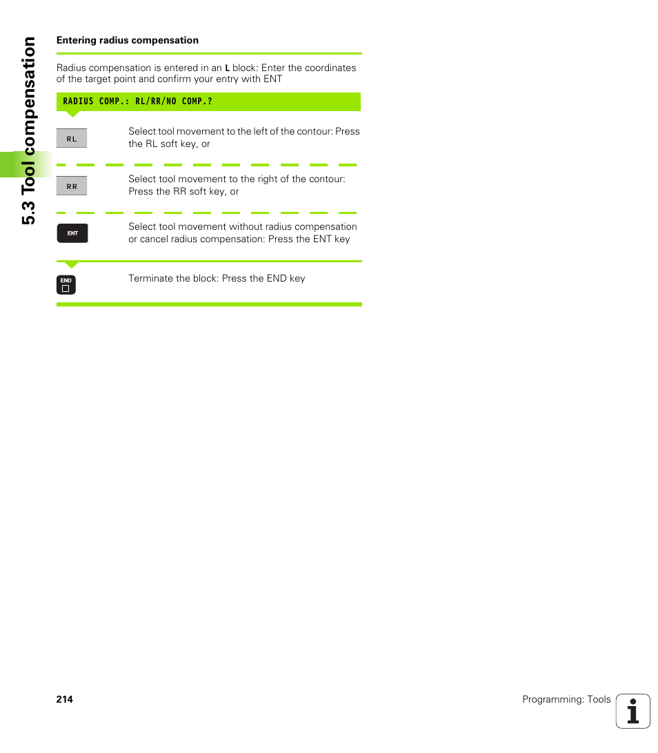 3 t ool compensation | HEIDENHAIN iTNC 530 (34049x-08) User Manual | Page 214 / 739