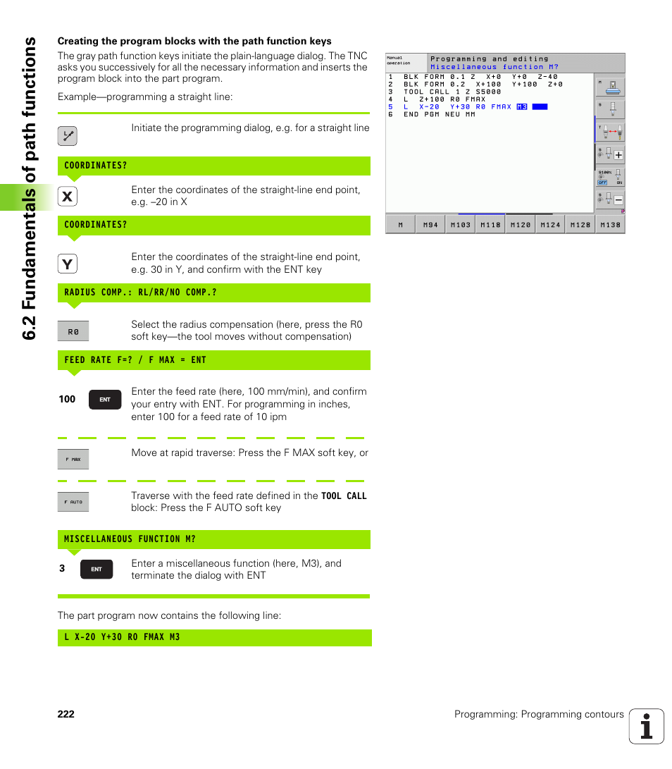 2 f undamentals of path functions | HEIDENHAIN iTNC 530 (34049x-08) User Manual | Page 222 / 739