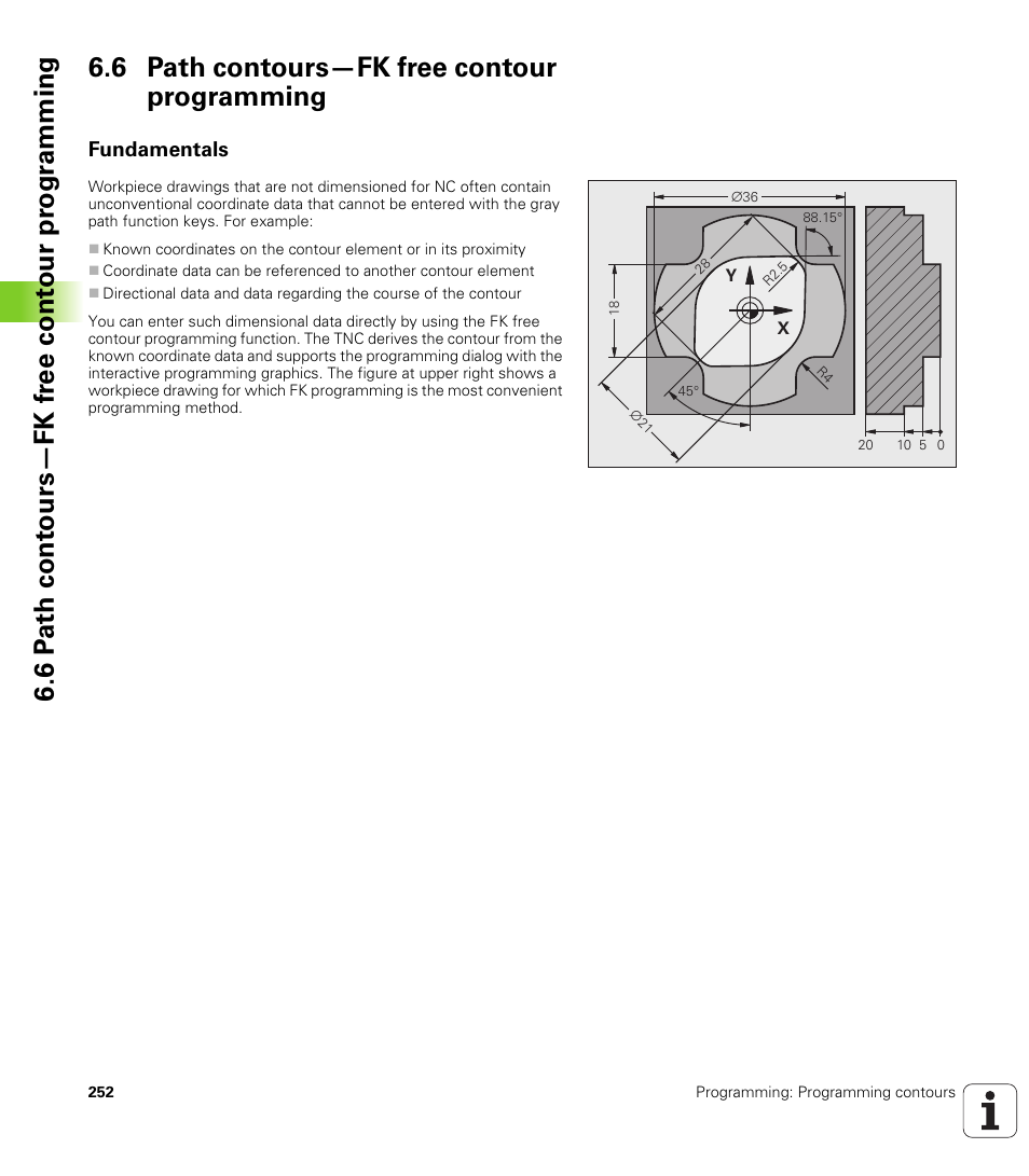 6 path contours—fk free contour programming, Fundamentals | HEIDENHAIN iTNC 530 (34049x-08) User Manual | Page 252 / 739