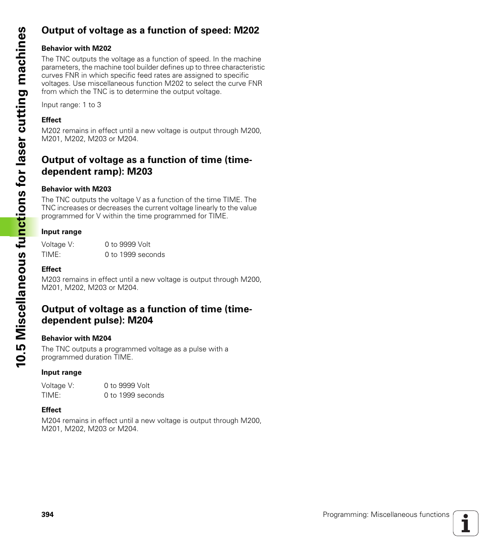Output of voltage as a function of speed: m202 | HEIDENHAIN iTNC 530 (34049x-08) User Manual | Page 394 / 739