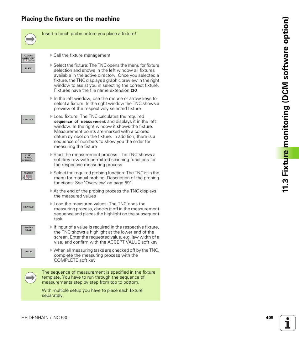 Placing the fixture on the machine, 3 fixt ur e monit o ri ng (dcm sof tw a re option) | HEIDENHAIN iTNC 530 (34049x-08) User Manual | Page 409 / 739