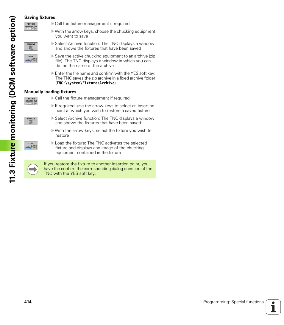 3 fixt ur e monit o ri ng (dcm sof tw a re option) | HEIDENHAIN iTNC 530 (34049x-08) User Manual | Page 414 / 739