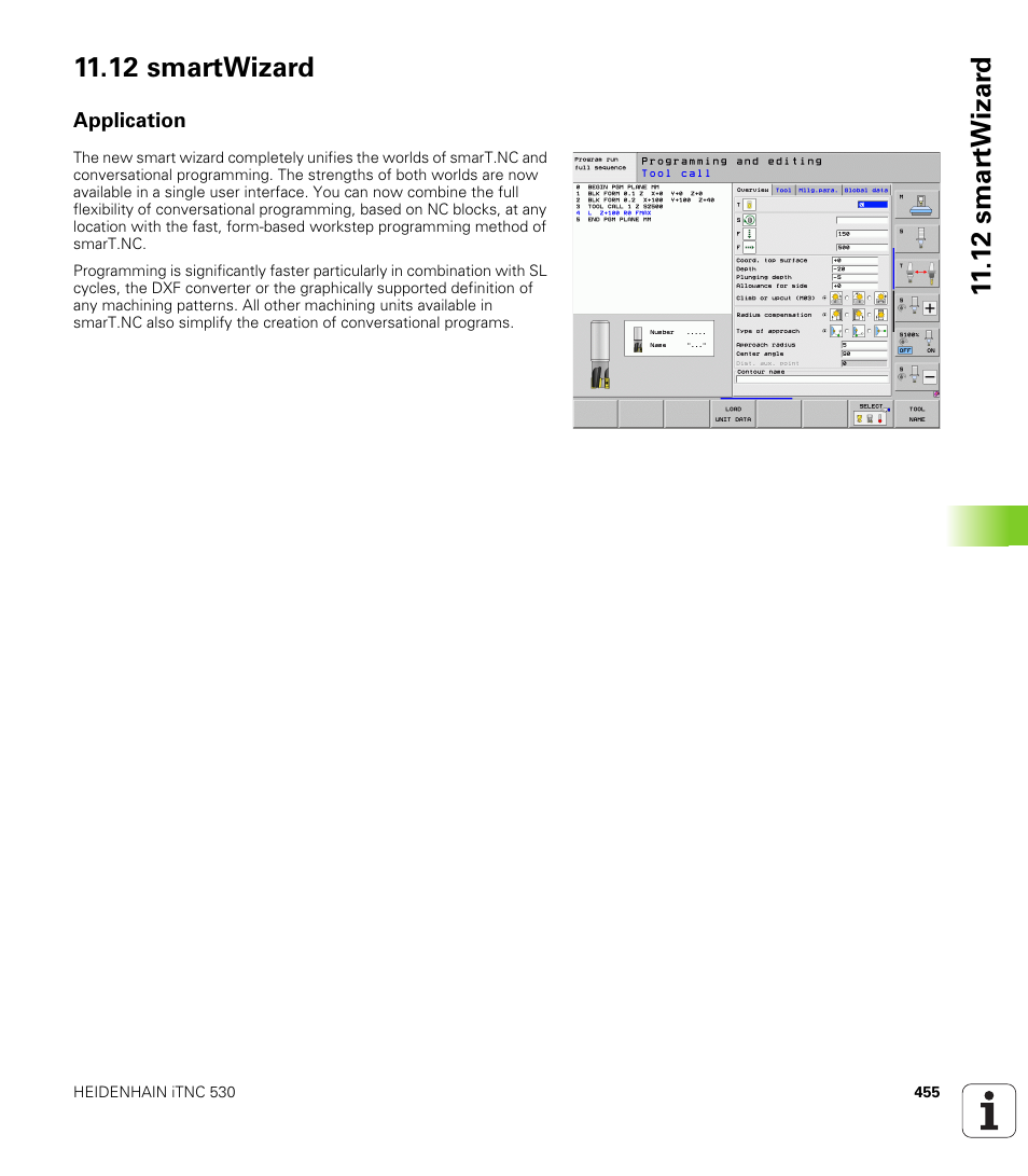 12 smartwizard, Application | HEIDENHAIN iTNC 530 (34049x-08) User Manual | Page 455 / 739