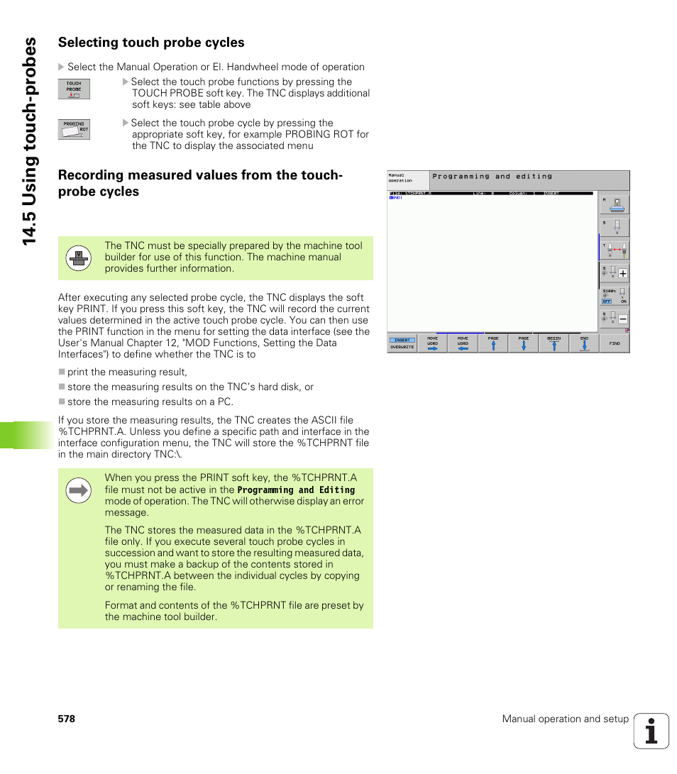 Selecting touch probe cycles, 5 using t o uc h-pr obes | HEIDENHAIN iTNC 530 (34049x-08) User Manual | Page 578 / 739