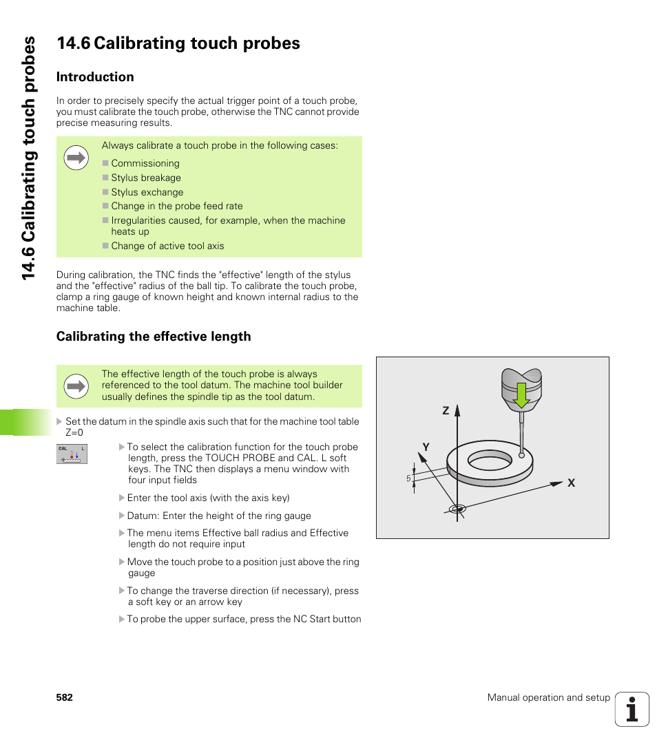6 calibrating touch probes, Introduction, Calibrating the effective length | HEIDENHAIN iTNC 530 (34049x-08) User Manual | Page 582 / 739