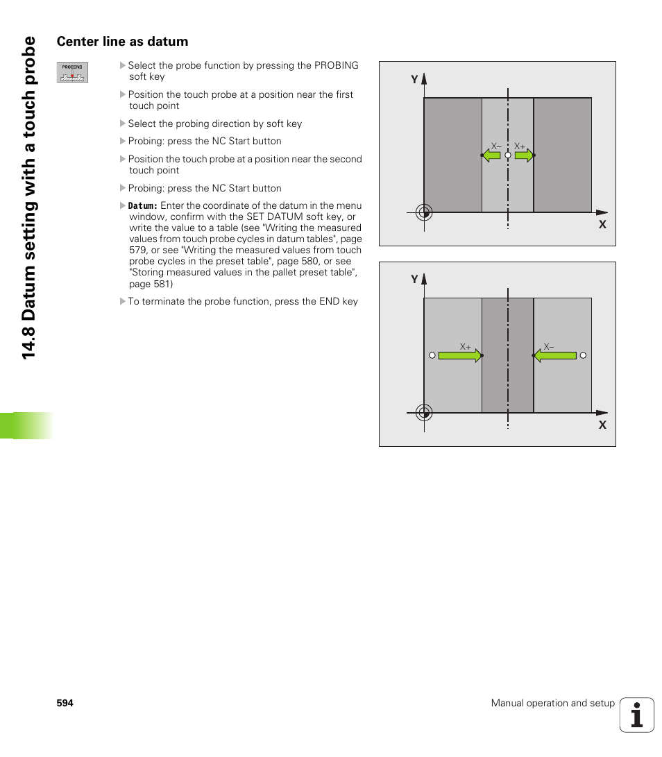 Center line as datum | HEIDENHAIN iTNC 530 (34049x-08) User Manual | Page 594 / 739