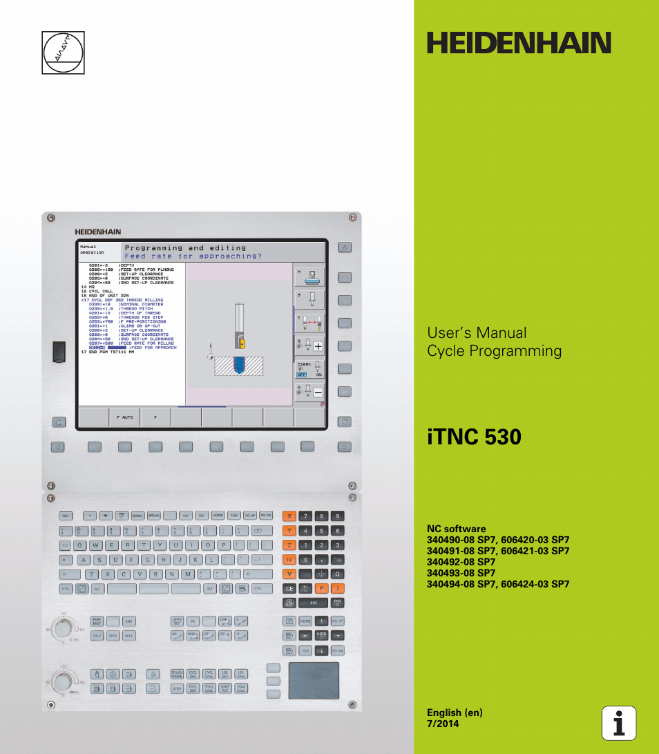 HEIDENHAIN iTNC 530 (34049x-08) Cycle programming User Manual | 527 pages