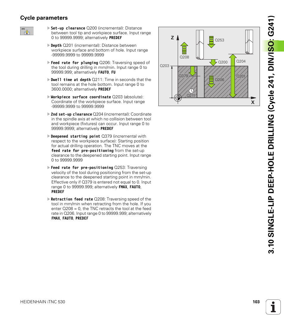Cycle parameters | HEIDENHAIN iTNC 530 (34049x-08) Cycle programming User Manual | Page 103 / 527