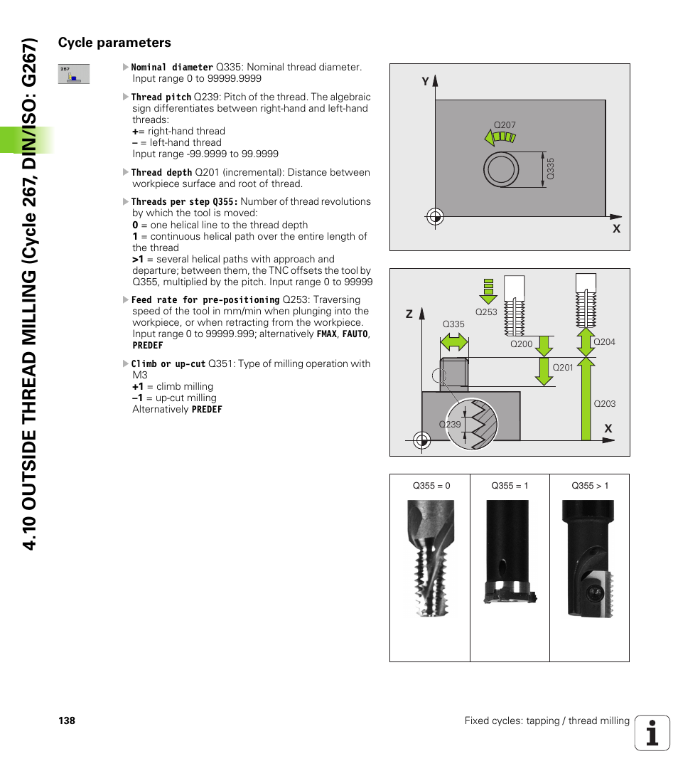 Cycle parameters | HEIDENHAIN iTNC 530 (34049x-08) Cycle programming User Manual | Page 138 / 527