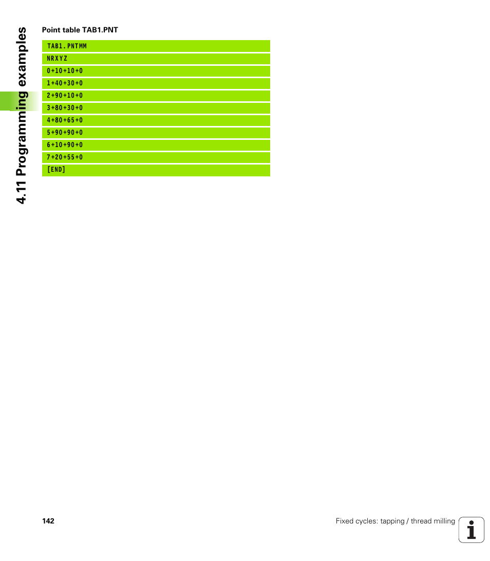 1 1 pr ogr amming examples | HEIDENHAIN iTNC 530 (34049x-08) Cycle programming User Manual | Page 142 / 527