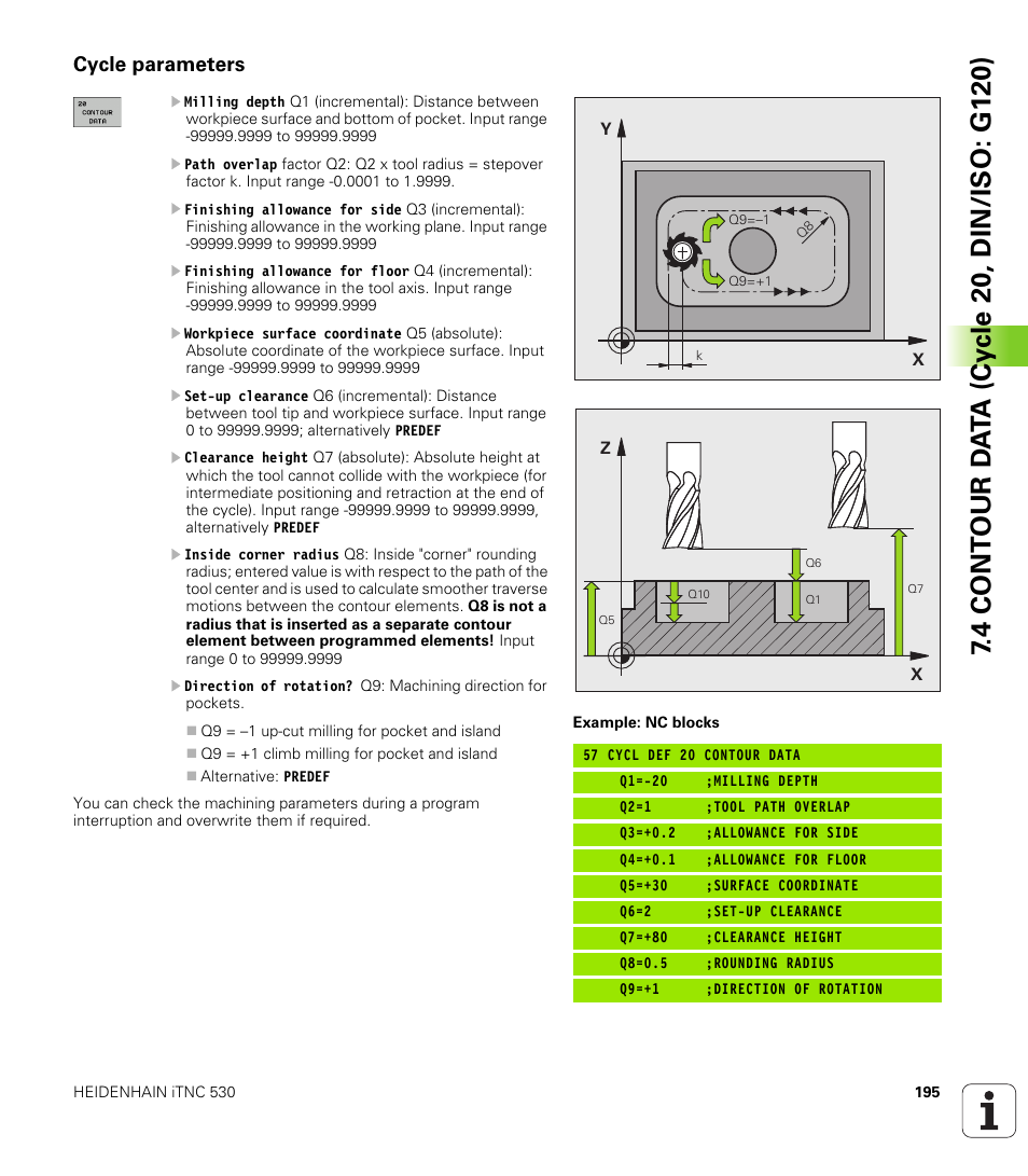 Cycle parameters | HEIDENHAIN iTNC 530 (34049x-08) Cycle programming User Manual | Page 195 / 527
