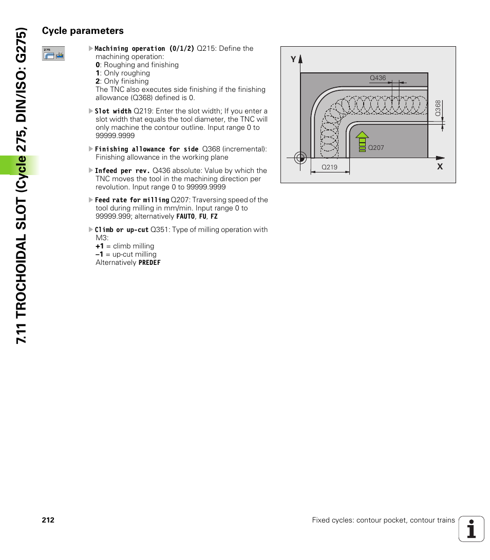 Cycle parameters | HEIDENHAIN iTNC 530 (34049x-08) Cycle programming User Manual | Page 212 / 527