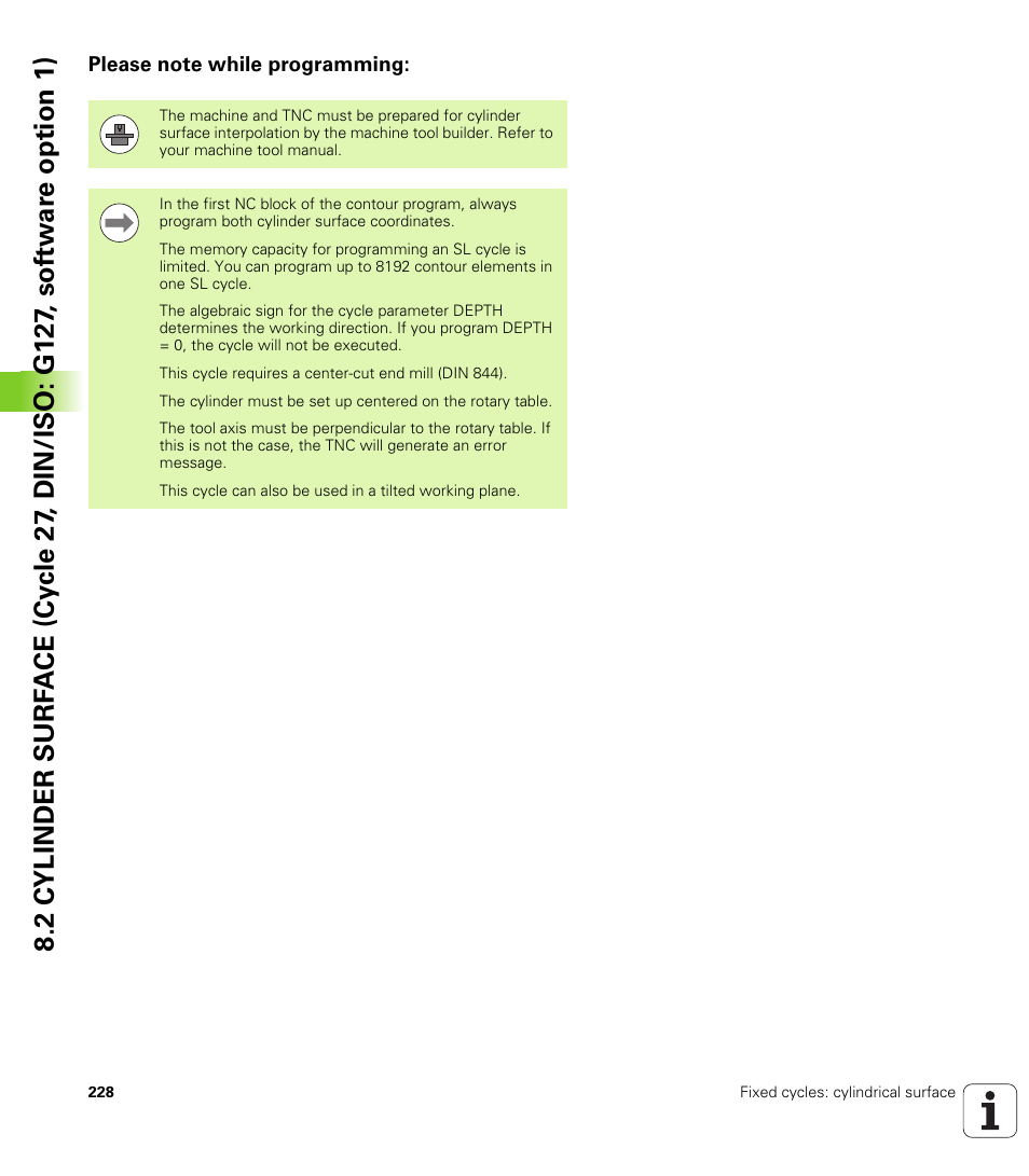 Please note while programming | HEIDENHAIN iTNC 530 (34049x-08) Cycle programming User Manual | Page 228 / 527