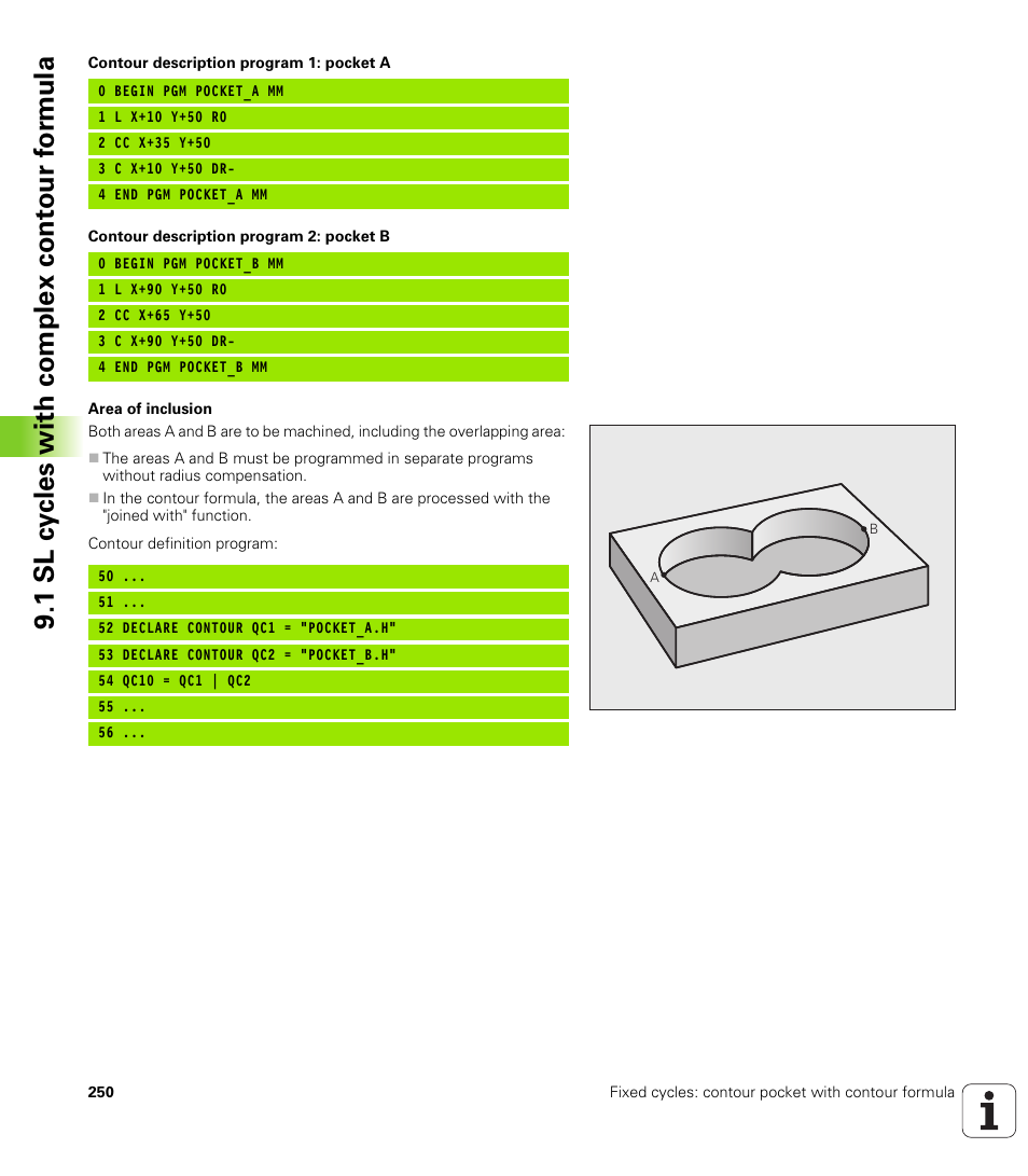1 sl cy cles with complex cont our fo rm ula | HEIDENHAIN iTNC 530 (34049x-08) Cycle programming User Manual | Page 250 / 527