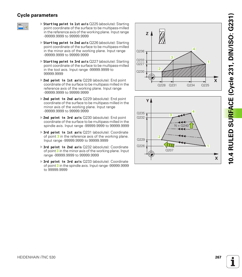 Cycle parameters | HEIDENHAIN iTNC 530 (34049x-08) Cycle programming User Manual | Page 267 / 527