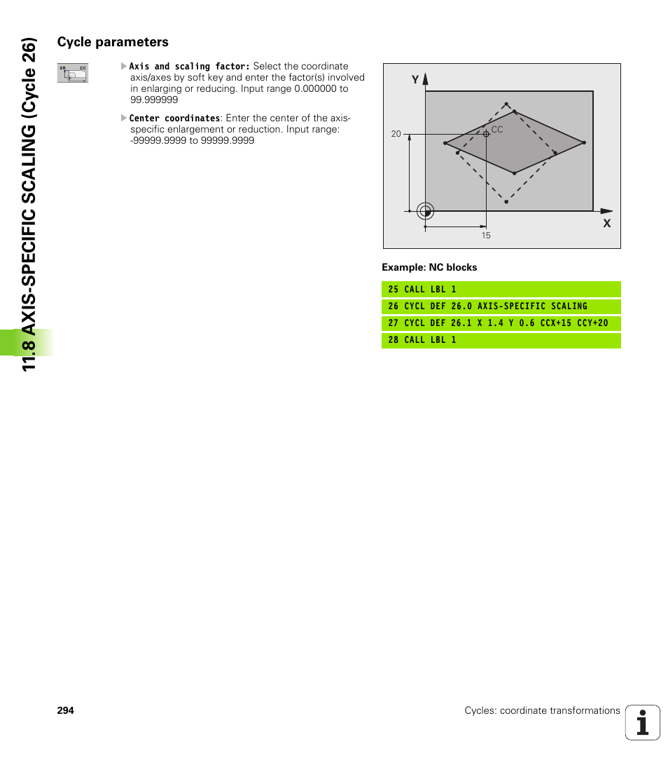 Cycle parameters | HEIDENHAIN iTNC 530 (34049x-08) Cycle programming User Manual | Page 294 / 527