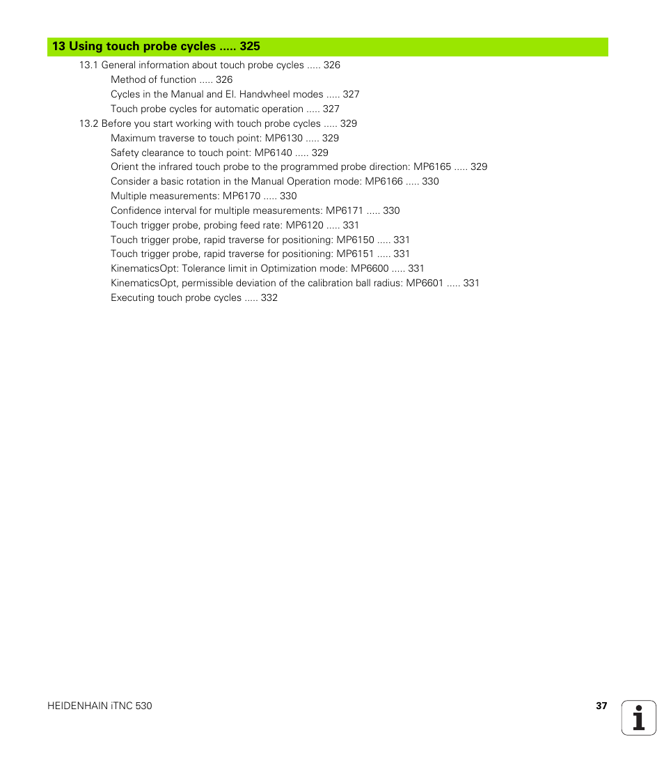 HEIDENHAIN iTNC 530 (34049x-08) Cycle programming User Manual | Page 37 / 527