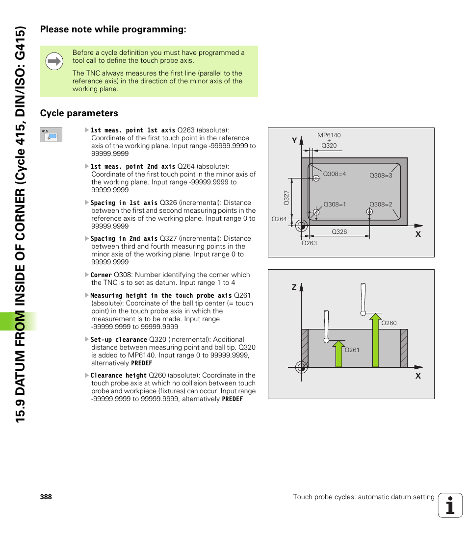 Please note while programming, Cycle parameters, Please note while programming: cycle parameters | HEIDENHAIN iTNC 530 (34049x-08) Cycle programming User Manual | Page 388 / 527
