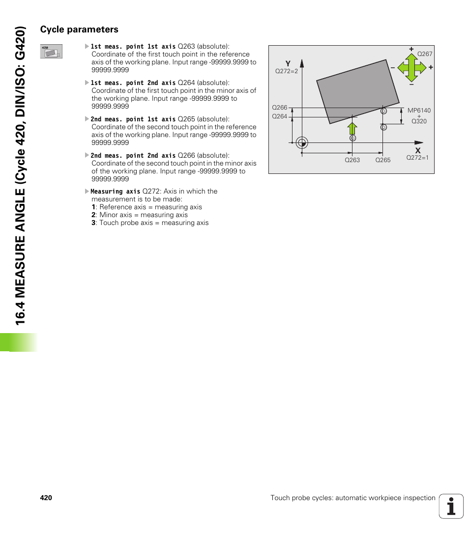 Cycle parameters | HEIDENHAIN iTNC 530 (34049x-08) Cycle programming User Manual | Page 420 / 527