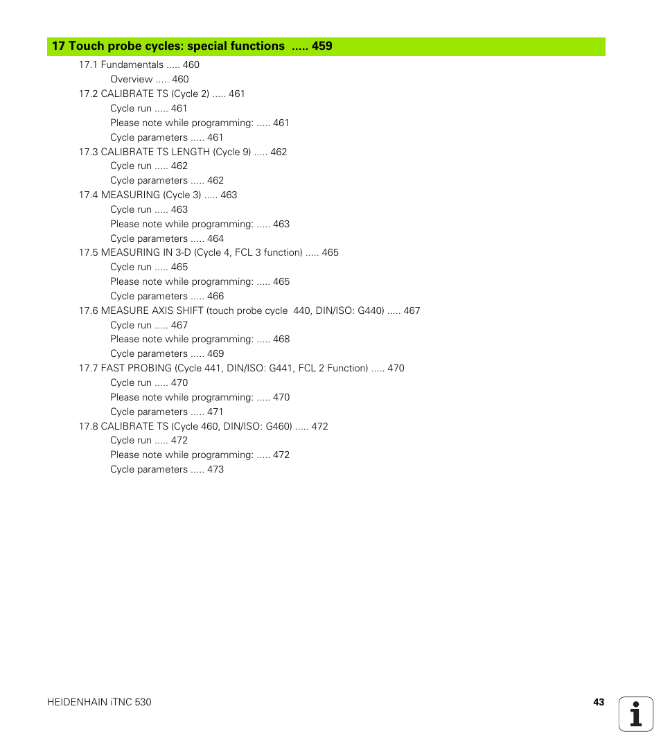 HEIDENHAIN iTNC 530 (34049x-08) Cycle programming User Manual | Page 43 / 527
