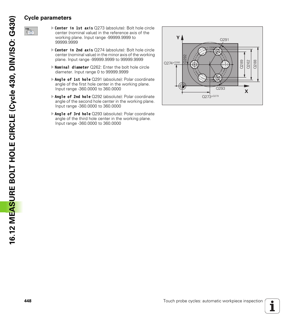 Cycle parameters | HEIDENHAIN iTNC 530 (34049x-08) Cycle programming User Manual | Page 448 / 527
