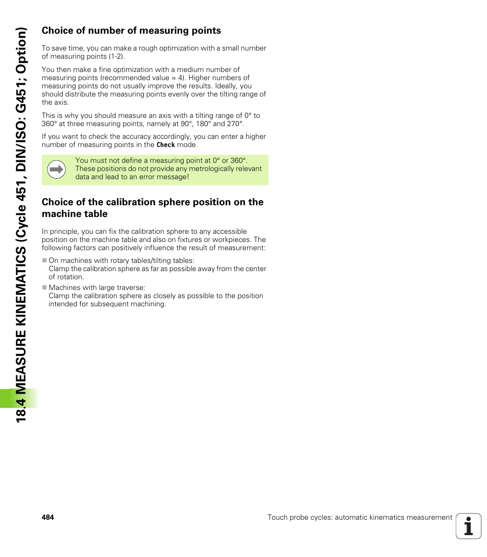Choice of number of measuring points | HEIDENHAIN iTNC 530 (34049x-08) Cycle programming User Manual | Page 484 / 527