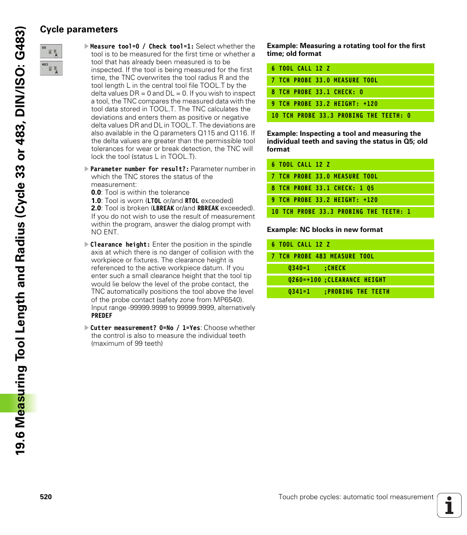 Cycle parameters | HEIDENHAIN iTNC 530 (34049x-08) Cycle programming User Manual | Page 520 / 527