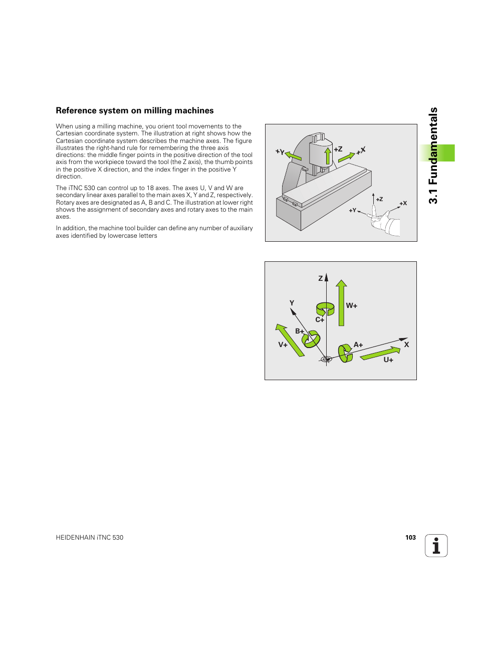 Reference system on milling machines, 1 f undamentals | HEIDENHAIN iTNC 530 (34049x-08) ISO programming User Manual | Page 103 / 654