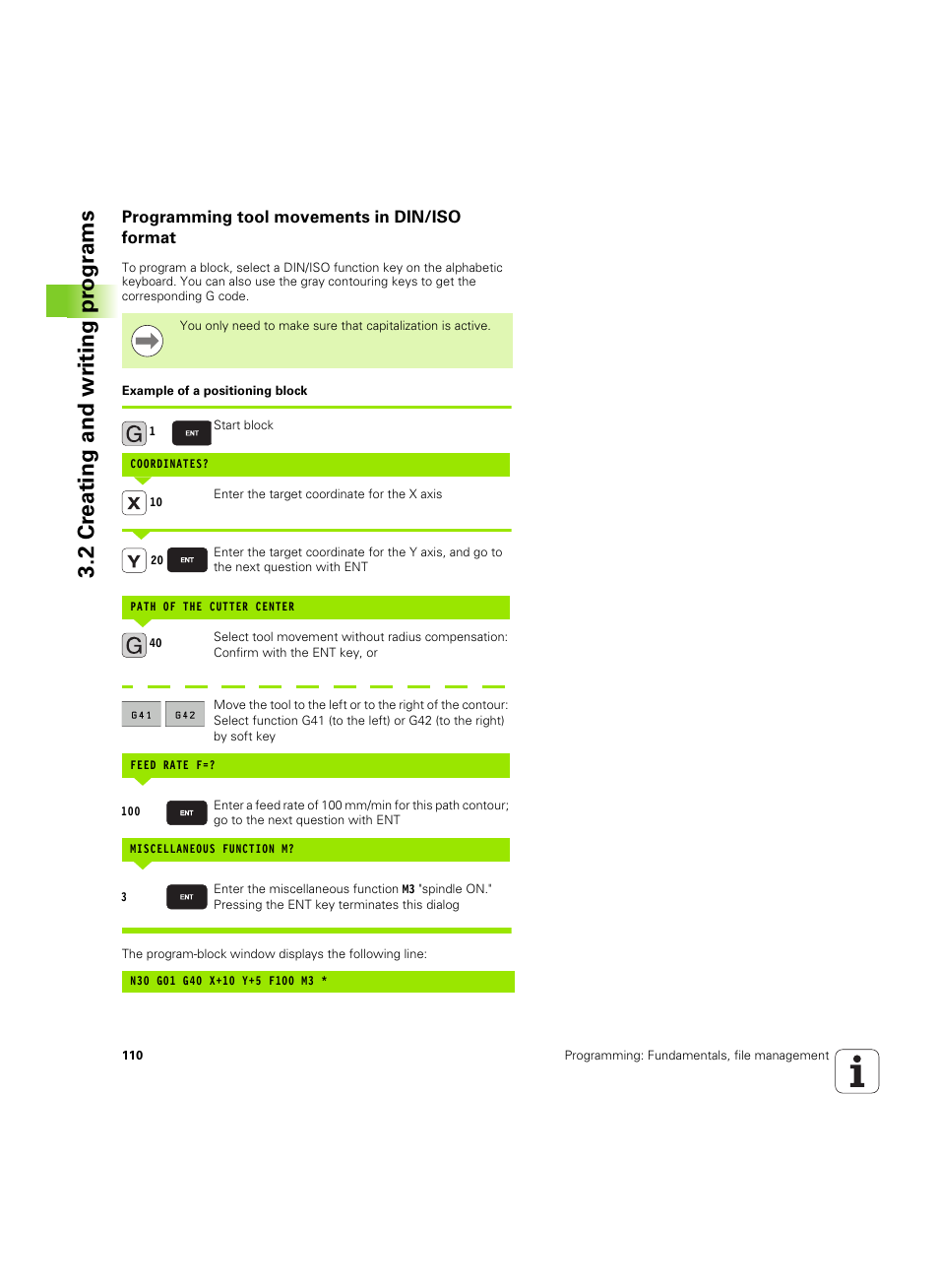 Programming tool movements in din/iso format, 2 cr eating and wr iting pr ogr a ms | HEIDENHAIN iTNC 530 (34049x-08) ISO programming User Manual | Page 110 / 654