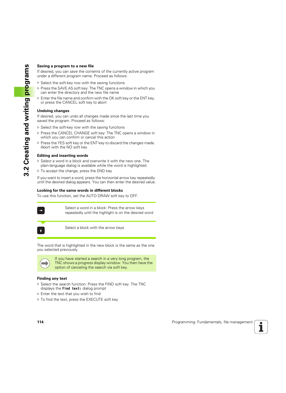 Name (see "saving a program to, 2 cr eating and wr iting pr ogr a ms | HEIDENHAIN iTNC 530 (34049x-08) ISO programming User Manual | Page 114 / 654