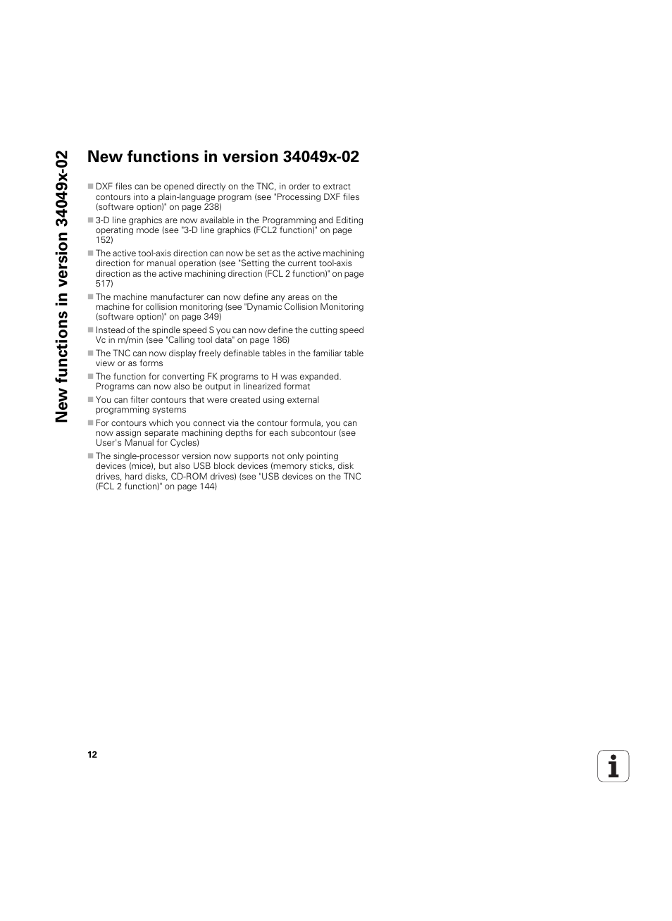 New functions in version 34049x-02 | HEIDENHAIN iTNC 530 (34049x-08) ISO programming User Manual | Page 12 / 654