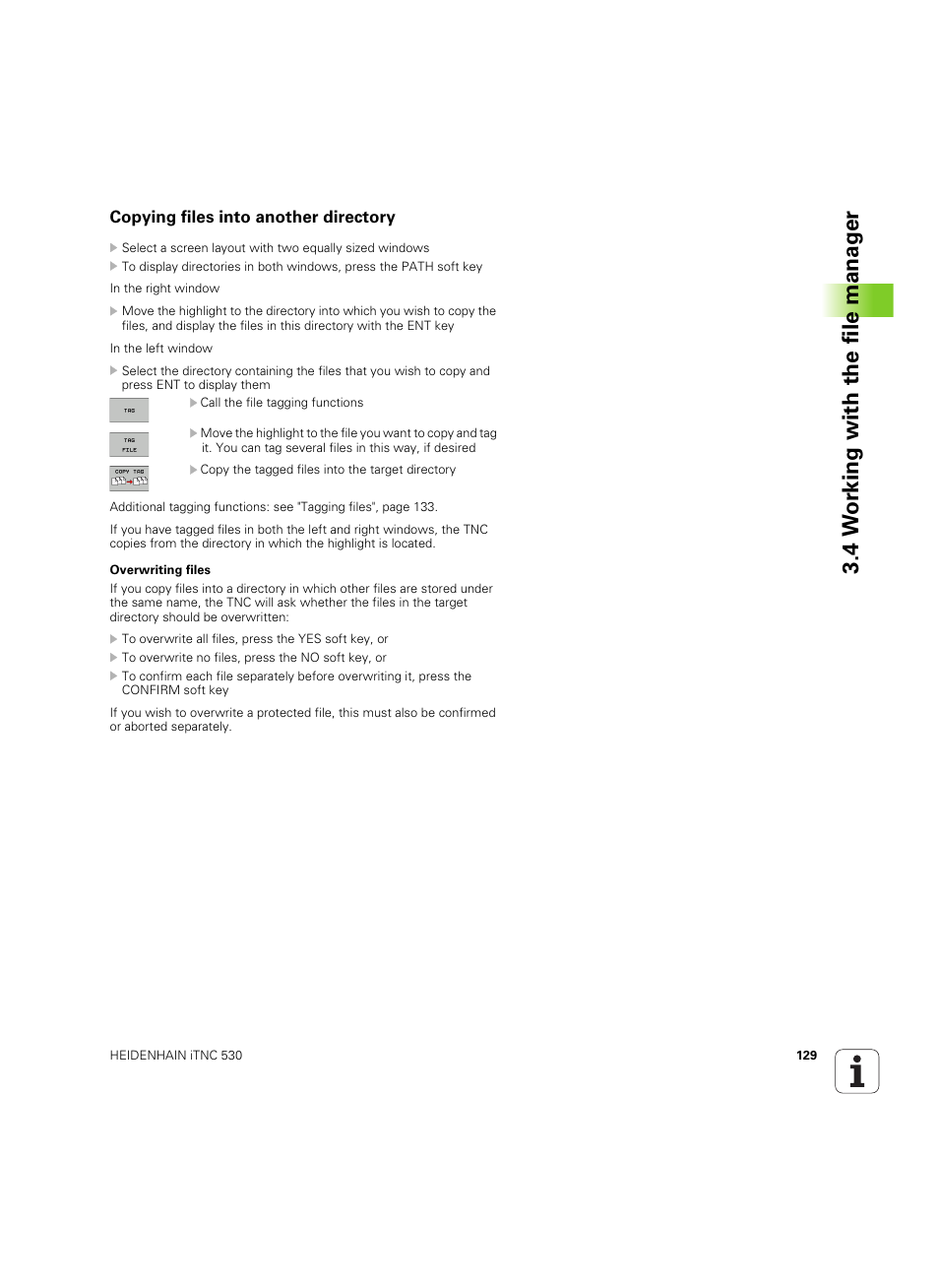 Copying files into another directory, 4 w o rk ing with the file manag e r | HEIDENHAIN iTNC 530 (34049x-08) ISO programming User Manual | Page 129 / 654