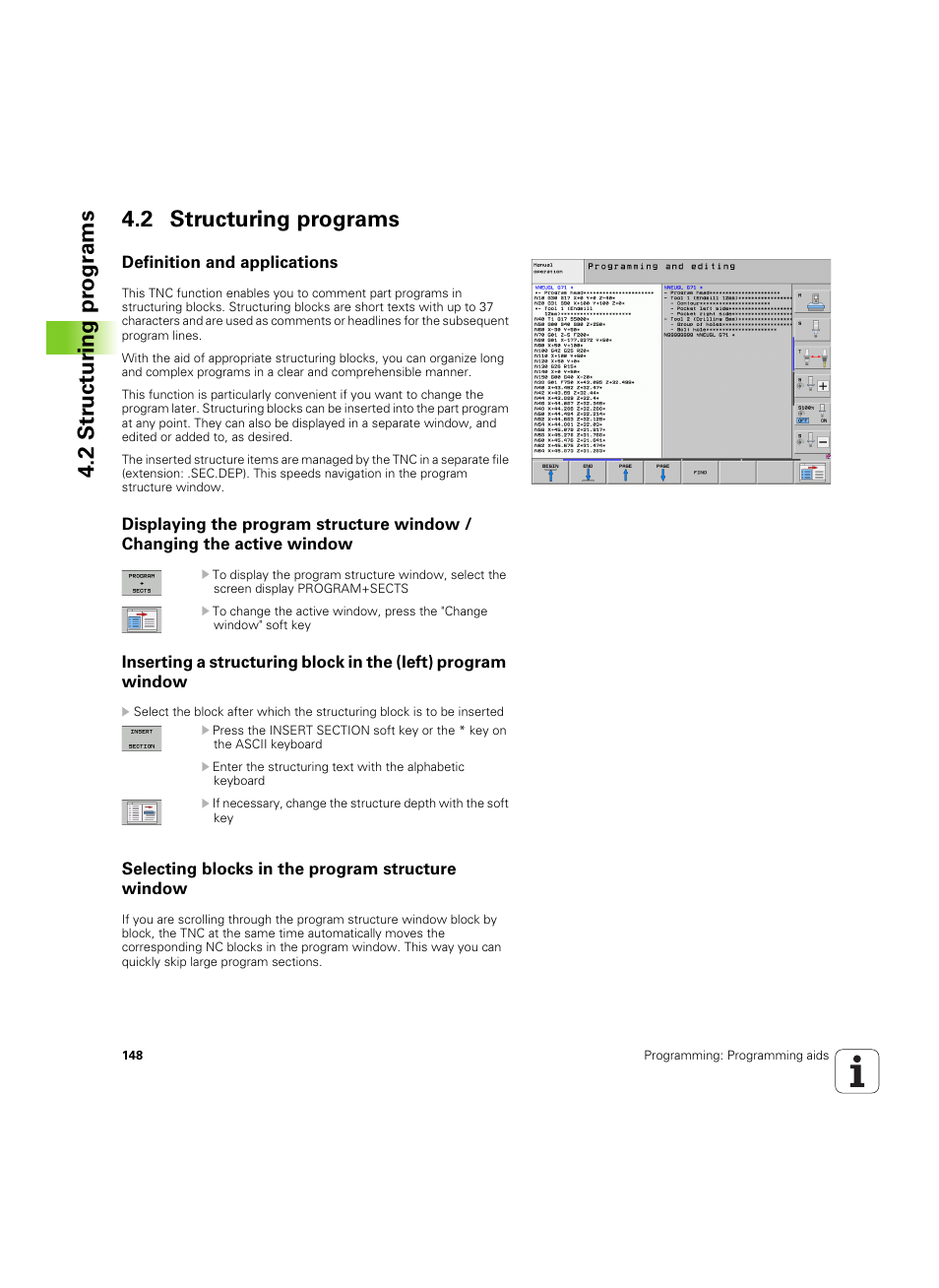 2 structuring programs, Definition and applications, Selecting blocks in the program structure window | HEIDENHAIN iTNC 530 (34049x-08) ISO programming User Manual | Page 148 / 654