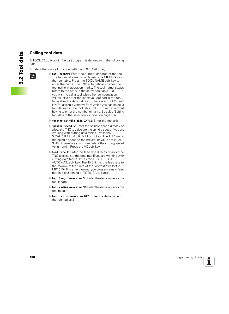 Calling tool data, 2 t ool data | HEIDENHAIN iTNC 530 (34049x-08) ISO programming User Manual | Page 186 / 654