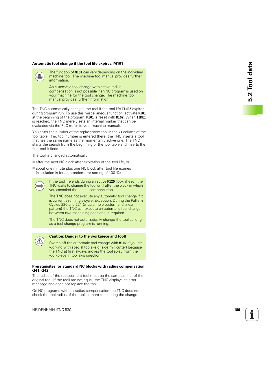 2 t ool data | HEIDENHAIN iTNC 530 (34049x-08) ISO programming User Manual | Page 189 / 654