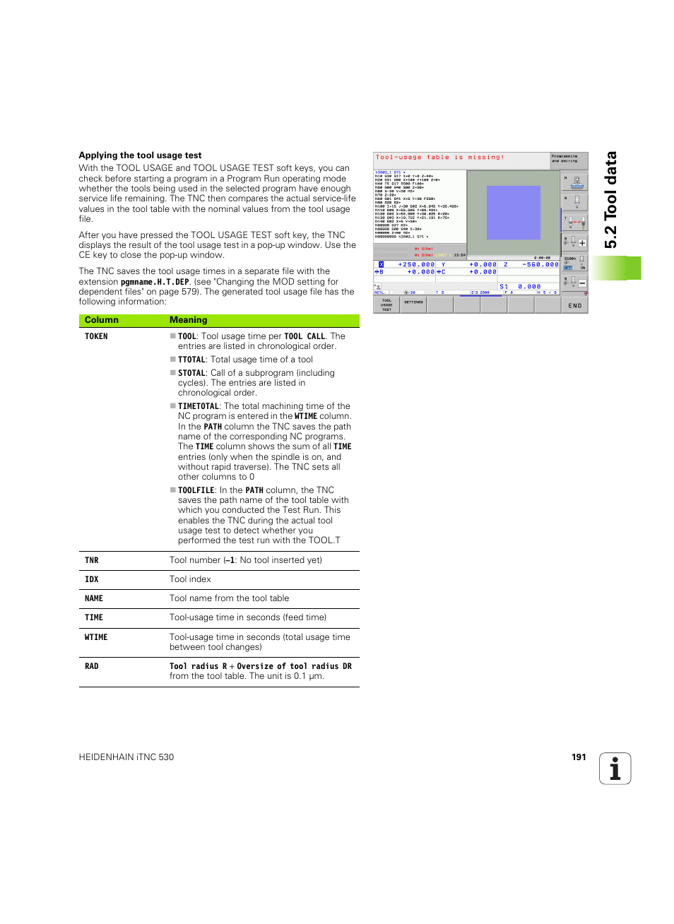 2 t ool data | HEIDENHAIN iTNC 530 (34049x-08) ISO programming User Manual | Page 191 / 654