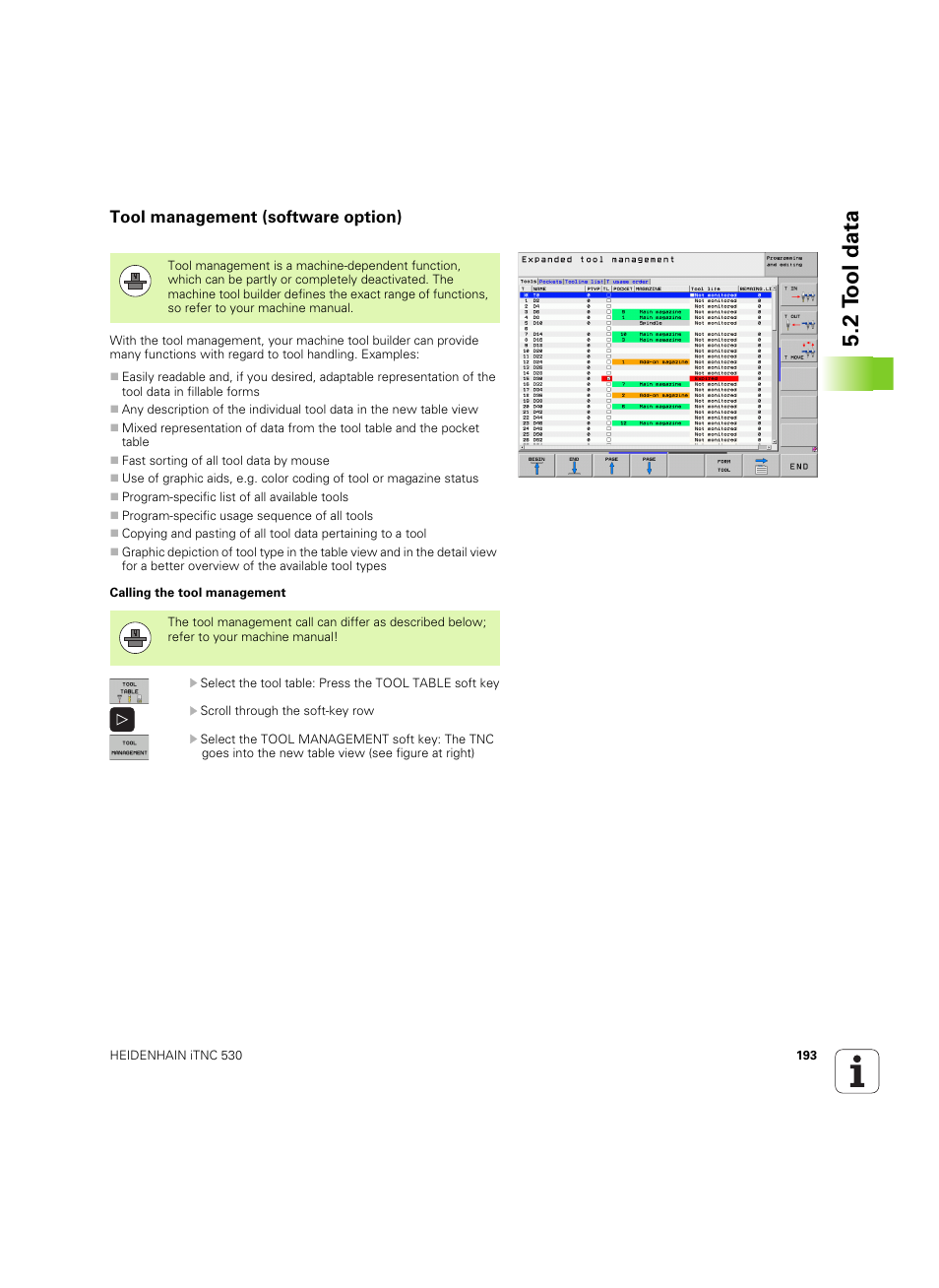 Tool management (software option), See "tool management (software option), Ent (see "tool management (software option)" on | 2 t ool data | HEIDENHAIN iTNC 530 (34049x-08) ISO programming User Manual | Page 193 / 654