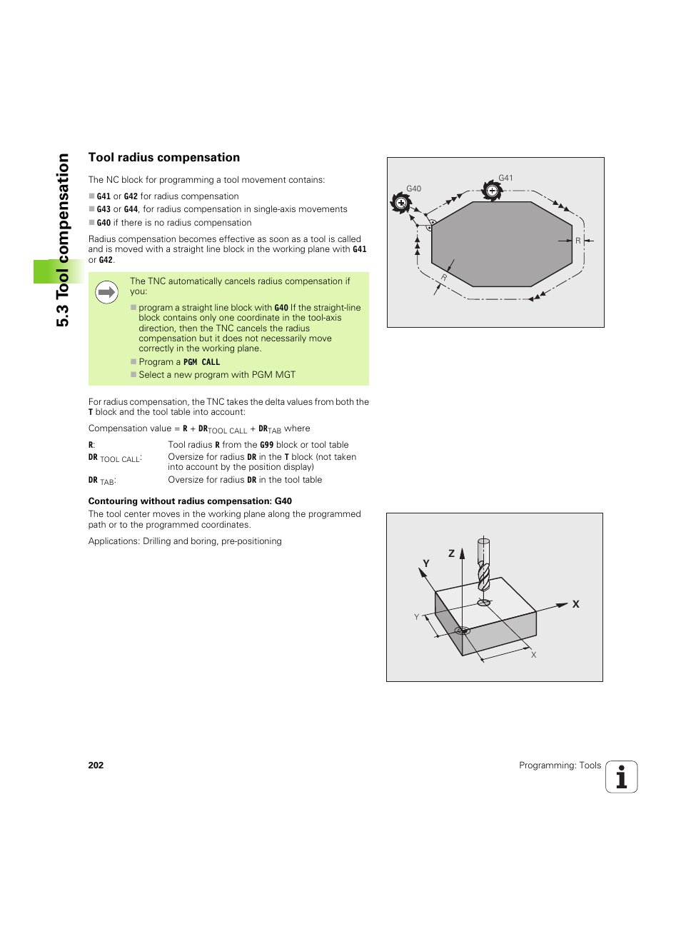 Tool radius compensation, 3 t ool compensation | HEIDENHAIN iTNC 530 (34049x-08) ISO programming User Manual | Page 202 / 654
