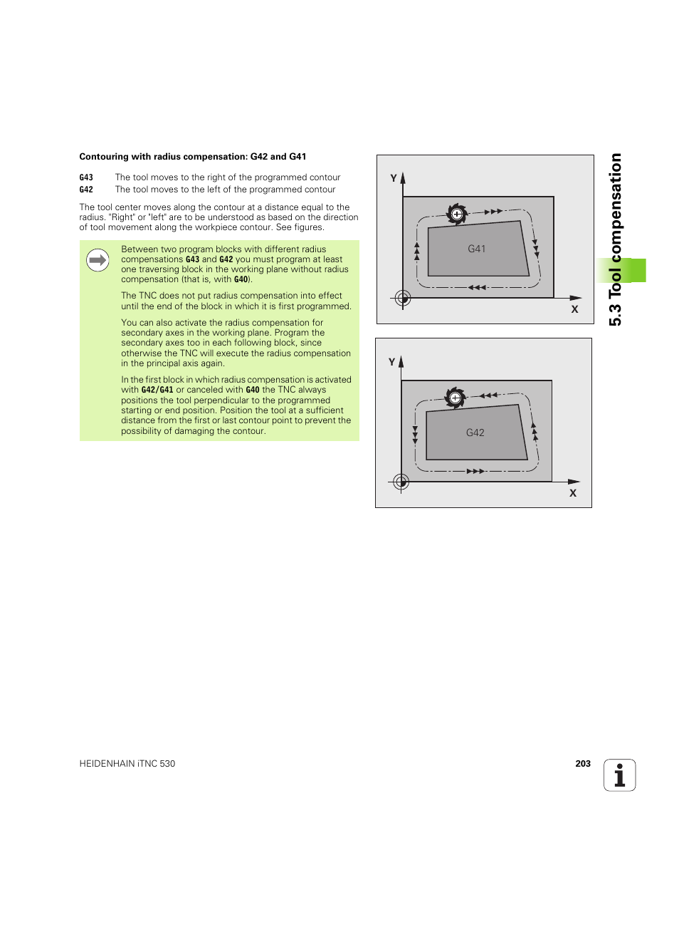 3 t ool compensation | HEIDENHAIN iTNC 530 (34049x-08) ISO programming User Manual | Page 203 / 654