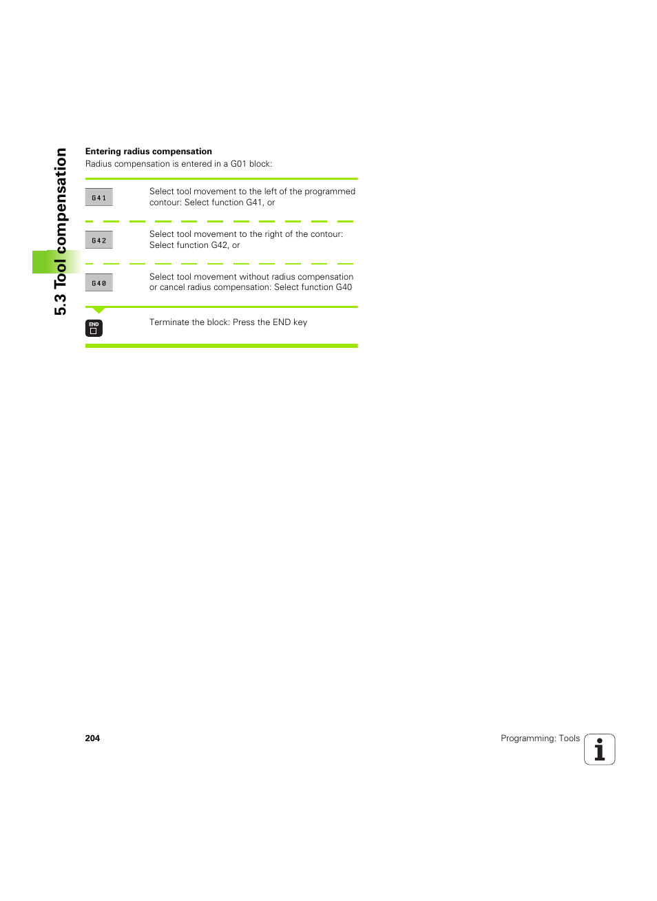 3 t ool compensation | HEIDENHAIN iTNC 530 (34049x-08) ISO programming User Manual | Page 204 / 654