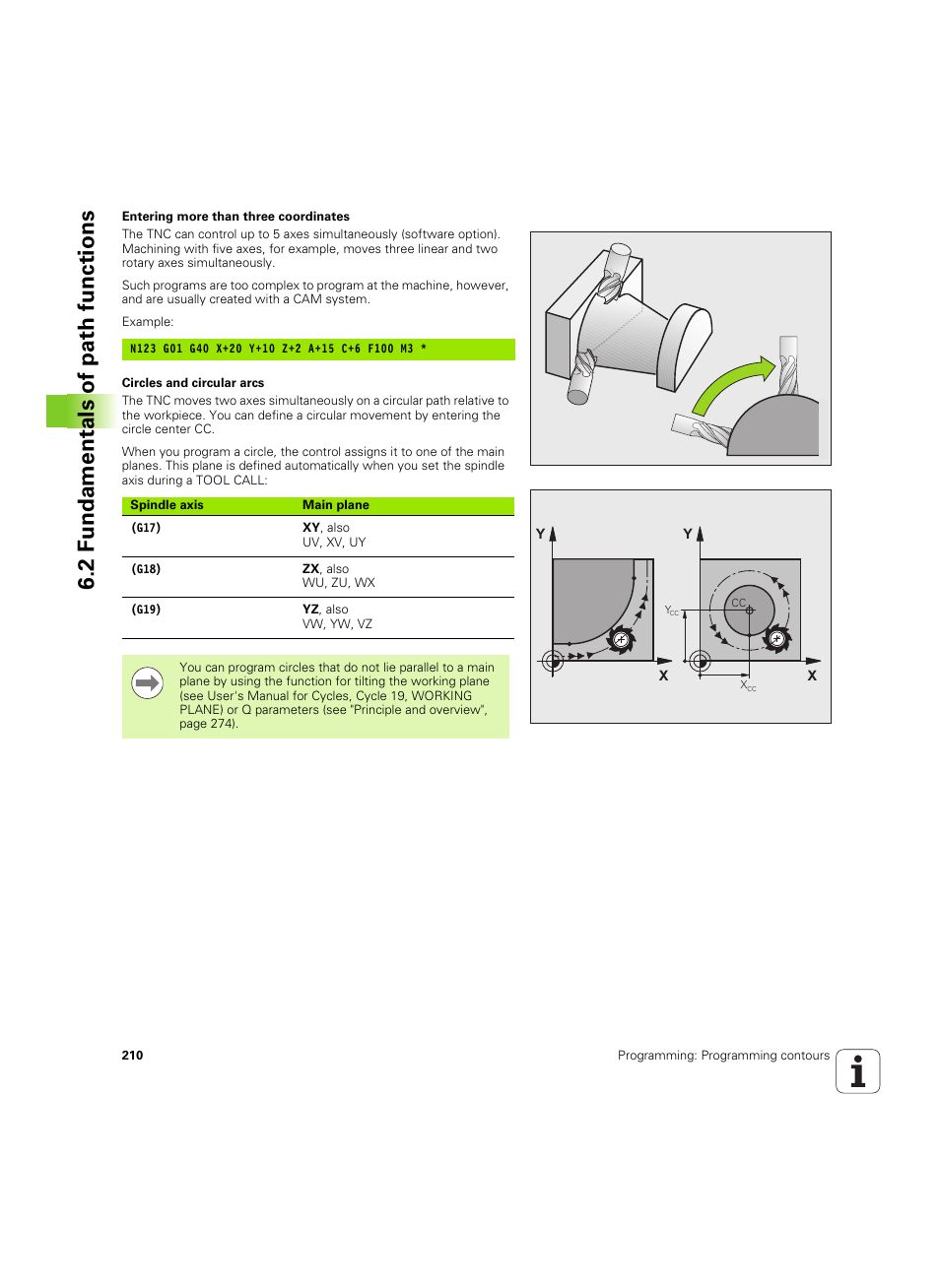2 f undamentals of path functions | HEIDENHAIN iTNC 530 (34049x-08) ISO programming User Manual | Page 210 / 654