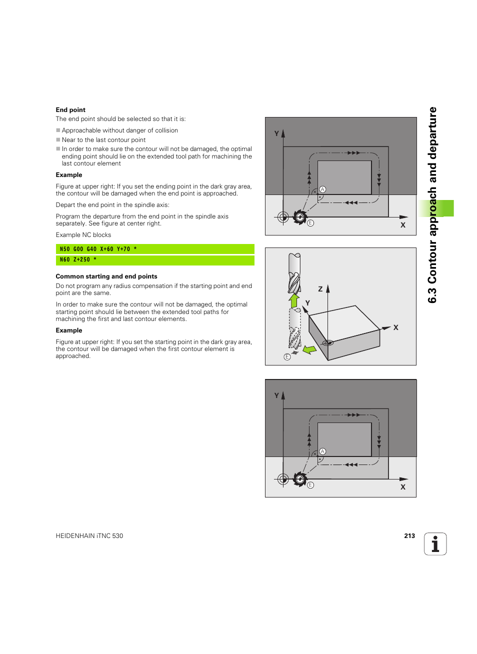 3 cont our appr oac h and depar tur e | HEIDENHAIN iTNC 530 (34049x-08) ISO programming User Manual | Page 213 / 654